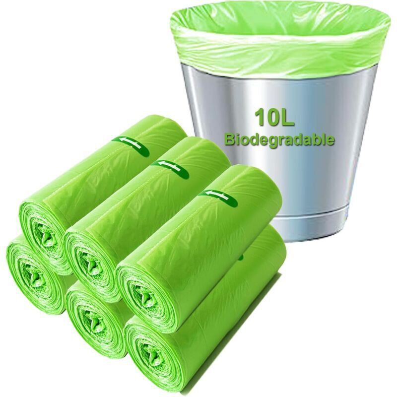 Sacs Poubelle Biodégradables (10 Litres, 100 Unités) - Sacs Compostables De 10 L - Sacs Poubelle Recyclés Et Biodégradables Pour La Cuisine Et Le
