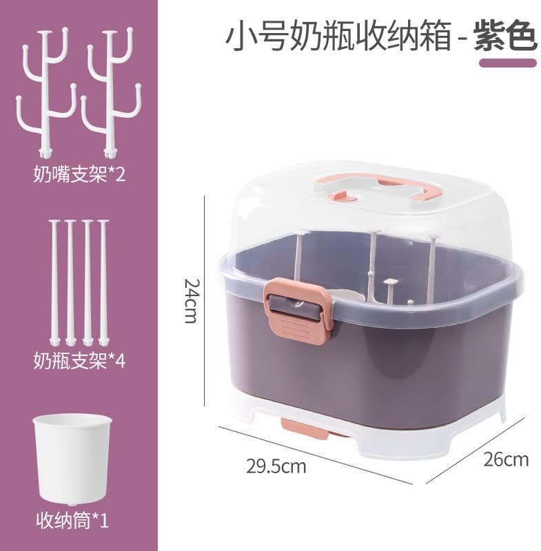 Égouttoir À Biberons Jeiibrzui - Grande Capacité, Avec Couvercle Anti-poussière - Porte-biberons Portable Pour Tétines Et Tire-lait - Vert