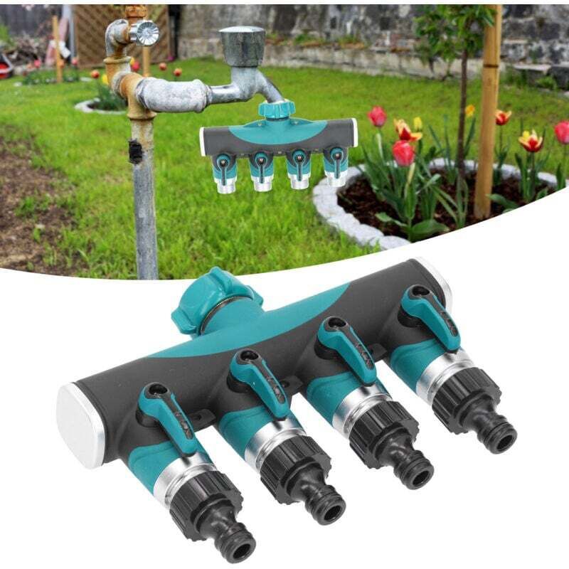 Répartiteur En 4 Voies, Séparateur De Tuyau, Vanne Métallique Contrleur De Distribution D'Eau Connecteur, Distributeur Pour L'Irrigation Du Jardin