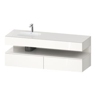 Duravit Einbauwaschtisch-Möbel-Set Qatego 160x50x60cm, Kon-WTU, B, B li, we hgl