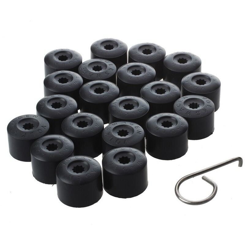 20pcs Pour Vw Golf Cache Boulon Jantes Voiture Ecrou De Roue Bouchon Noir，trimec