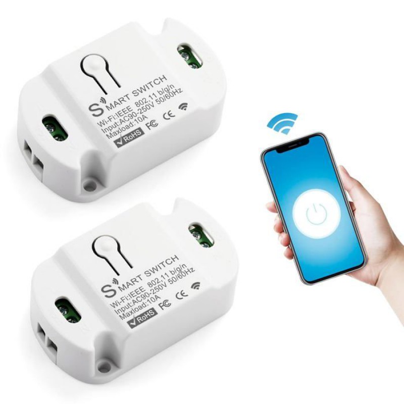 2 Stück Wlan-schalter, Alexa Smart-schalter, Mini-alexa-schalter, Smart Life Wlan-schaltermodul