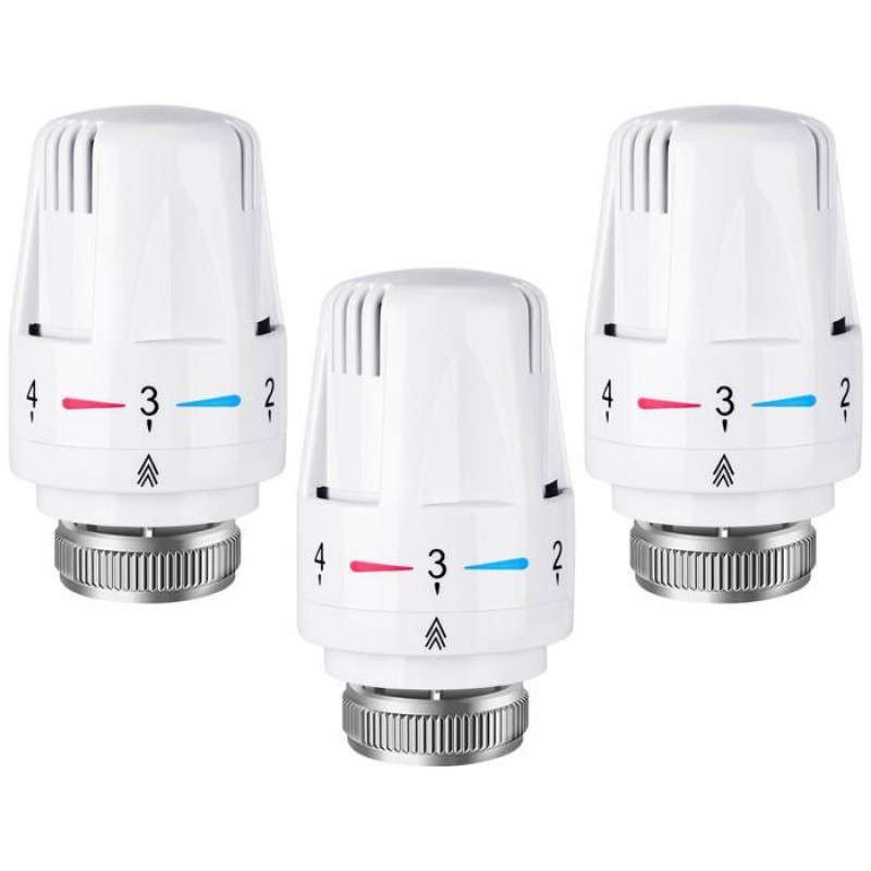 3-teiliges Set Thermostat-heizkörperkopf, Thermostatkopf, M30 X 1,5 Anschluss, Intelligenter Thermostatkopf