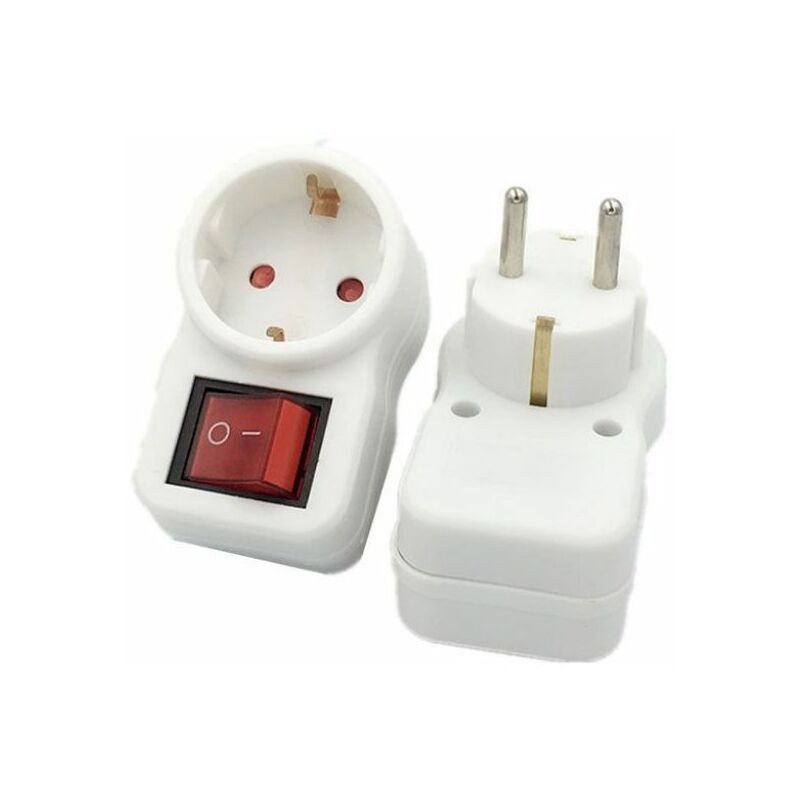 Adapter Mit 16-a-steckdose, 250-v-schuko-stecker Und 2-poligem Schalter