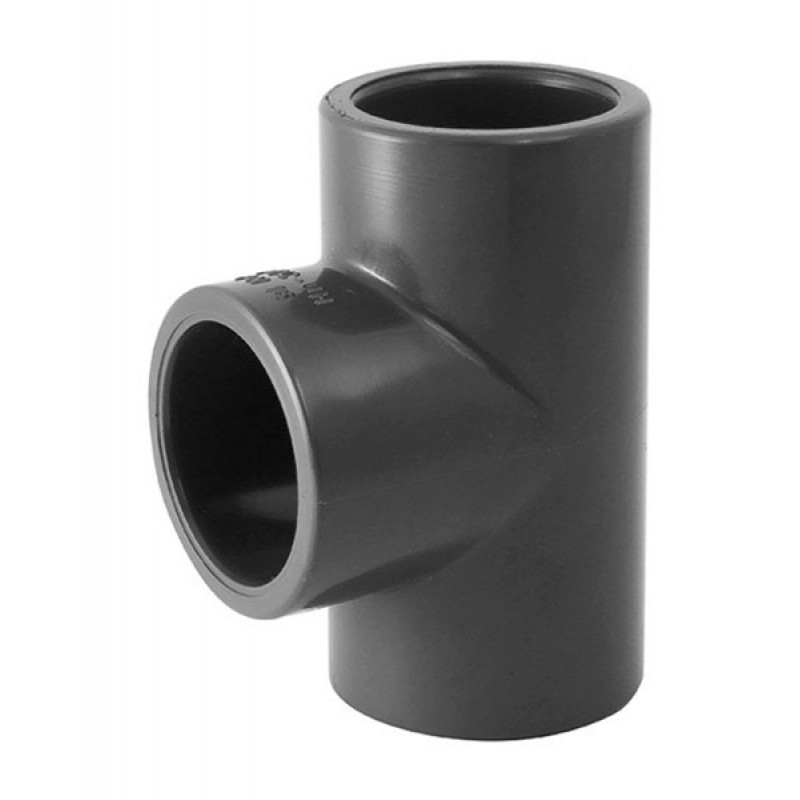 Pvc-druckverschraubung – 90°-pvc-druck-t-stück, Klebeverbindung, 20-mm-innengewinde