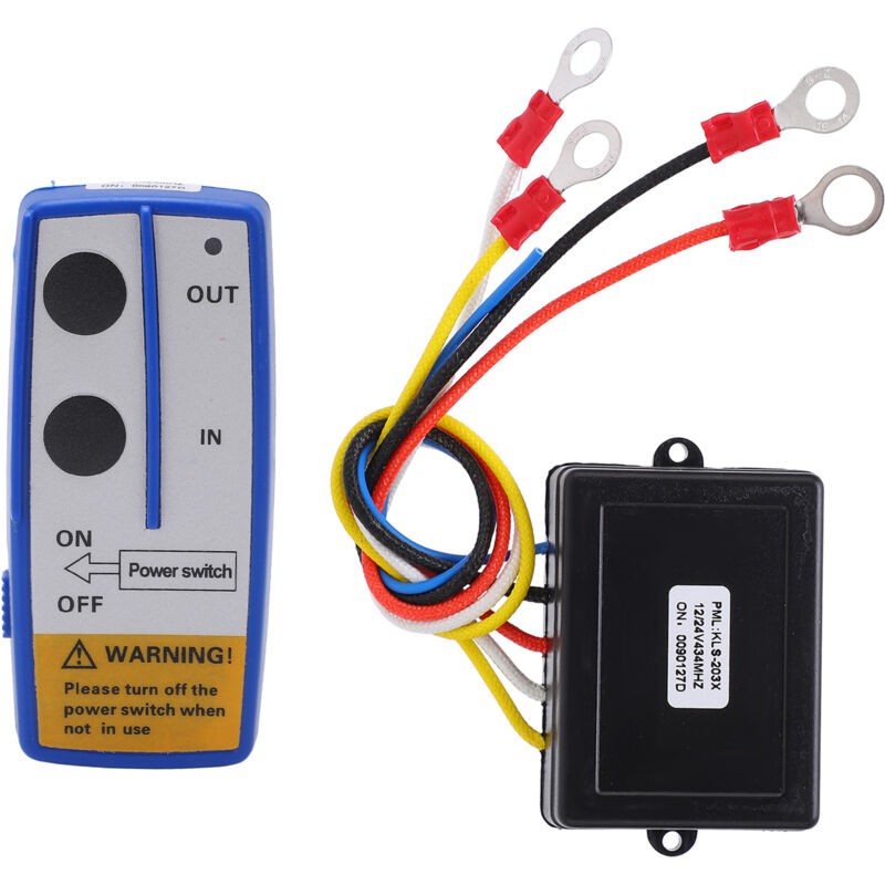 Jeffergarden Seilwinden-relais-fernbedienungsschalter-set Mit 12v/24v-empfänger Für Lkw, Jeep, Atv, Suv, Blau