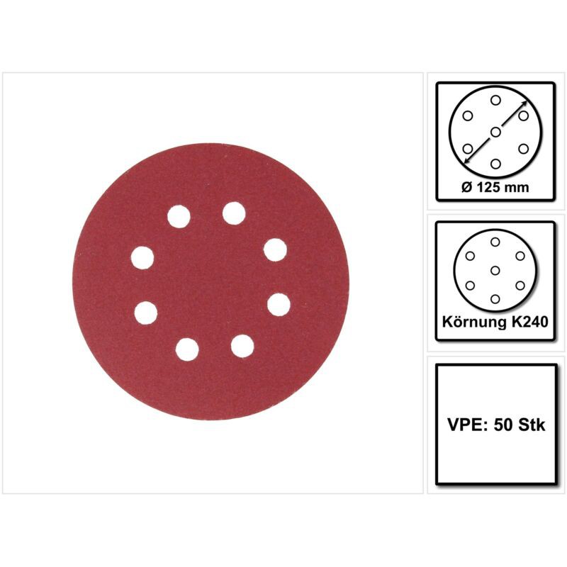 Makita 50x Klett-schleifpapier 125 Mm K240 - P-43686 - Makita 50x Klett-schleifpapier 125 Mm K240 - P-43686