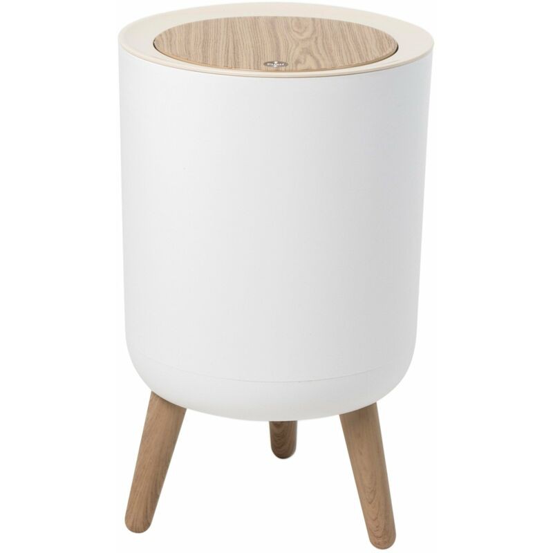 Malmo Push-to-open Badezimmer-abfalleimer, Holz Und Kunststoff, 7 L - Malmo Push-to-open Badezimmer-abfalleimer, Holz Und Kunststoff, 7 L