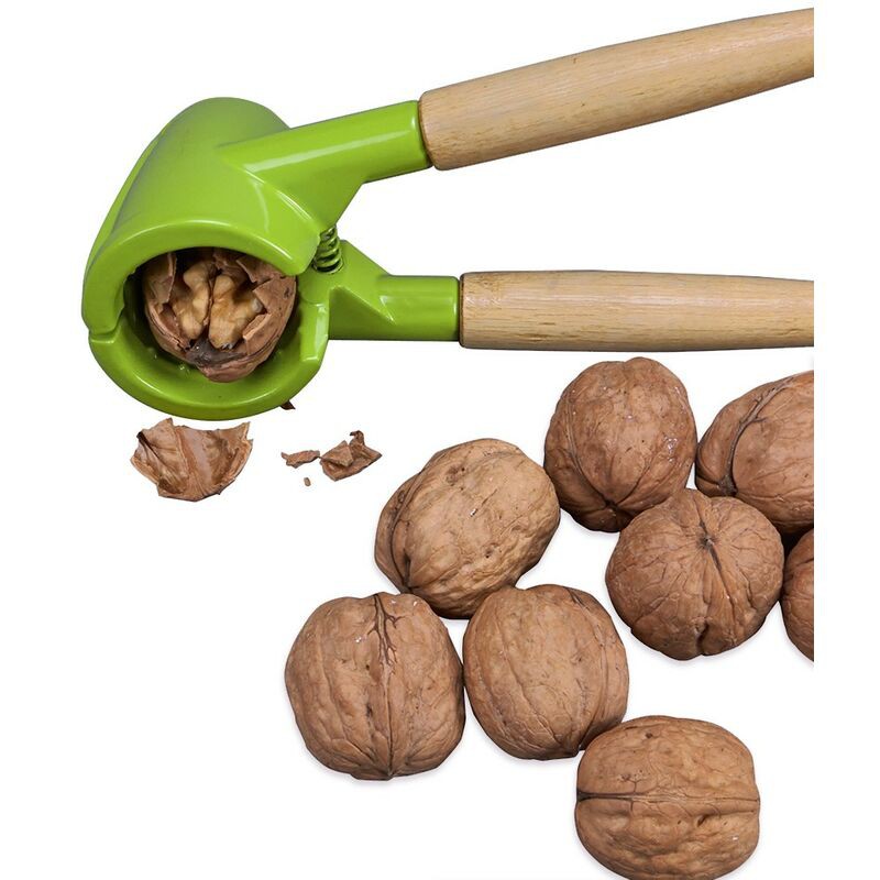 Universeller Nussknacker Mit Sehr Starker Feder, Lackierten Holzgriffen, Knackt Schalen, Ohne Die Früchte Zu Zerdrücken.