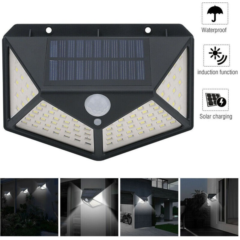 Solar-außenstrahler Mit 100 Leds Und Bewegungsmelder