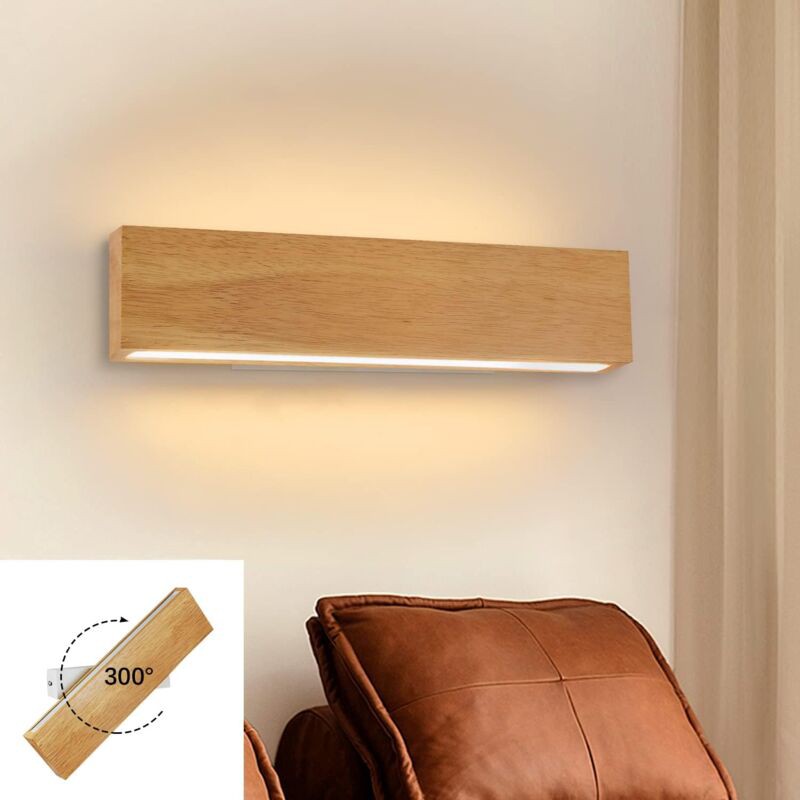 Moderne Led-wandleuchte Aus Holz, 32 Cm, Flurleuchte, 3000 K Warmweißes Licht, Nach Oben Und Unten Gerichtet, 11 W, Indirekte Treppenhausbeleuchtung,