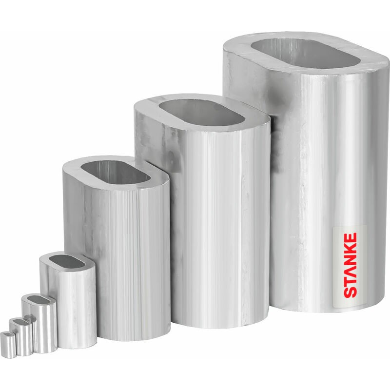 Seilwerk Stanke 100x Aluminiumhülse Größe 2 Kabelklemme 2mm Stahlkabelklemme