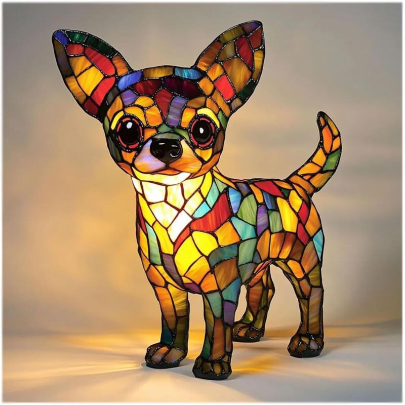 Chihuahua-nachtlicht, Künstlerisches Nachtlicht, Niedliche Led-tischlampe Mit Hundemotiv, Tisch-nachtlicht Mit Französischer Bulldogge Aus Getöntem