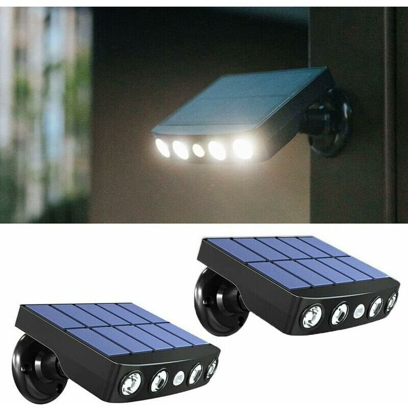 Lablanc – 2-teilige Solar-außenwandleuchten Mit Pir-bewegungsmelder, Ip65 Wasserdicht, 360° Drehbare Strahler, Außenbeleuchtung Für Hof, Garten Und