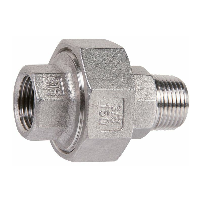 Gerade Edelstahl-verschraubung, M 3/8'' - F 3/8'' - Gerade Edelstahl-verschraubung, M 3/8'' - F 3/8''