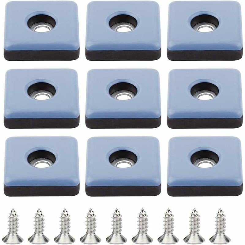 Norcks 24 Stück Teflon-möbelgleiter 25 Mm Stuhlbein Mit Schrauben Teflon-ptfe-pads Stuhlgleiter Zum Anschrauben Quadratische Stuhlfüße Für