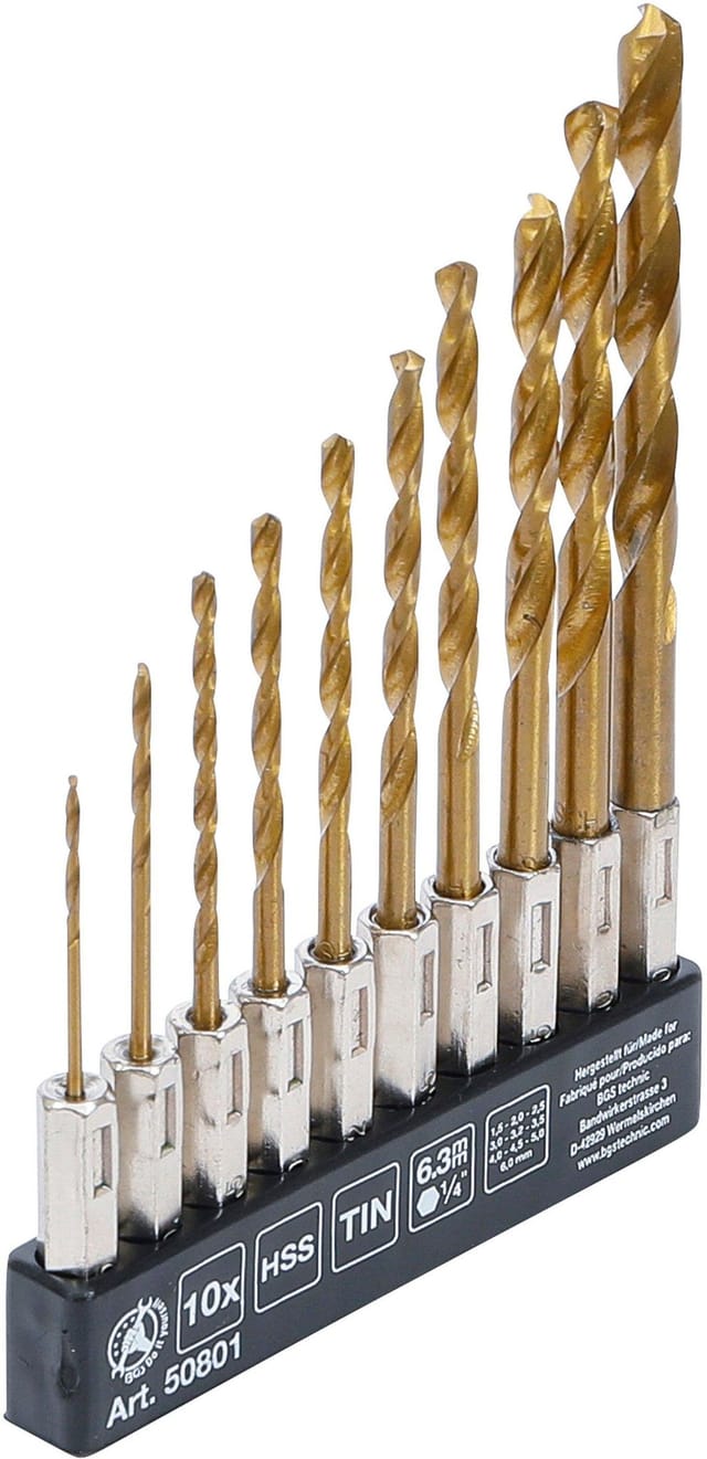 BGS Do it yourself HSS-Bohrer-Satz titan-nitriert 1,5 - 6 mm 10-tlg.