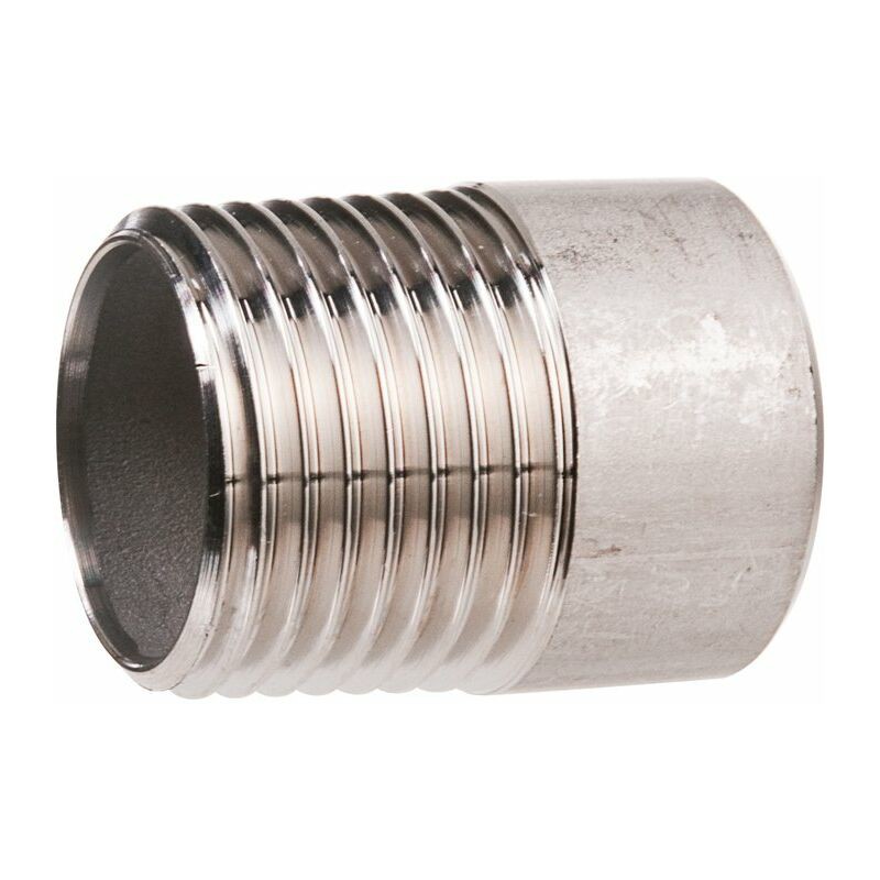 Gerade Halbkupplung Aus Edelstahl, Zum Aufschrauben – M 1 1/2" – 40 Mm