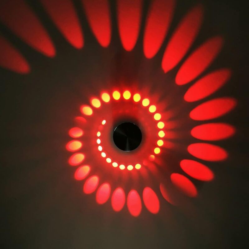 Moderne Led-wandleuchte Für Den Innenbereich, 3 W Rotes Licht, Dekorative Aluminium-spiralwandleuchte Für Kinderzimmer, Flur, Hotel, Restaurant,