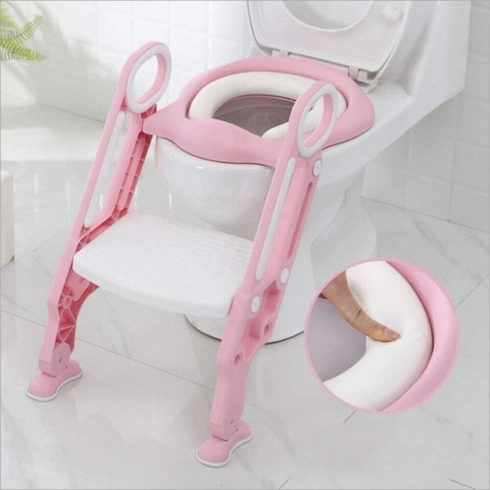 Klappbarer Kinder-toilettensitzverkleinerer Mit Verstellbarer Trittleiter – Ergonomischer, Rutschfester Sitz Zum Lernen