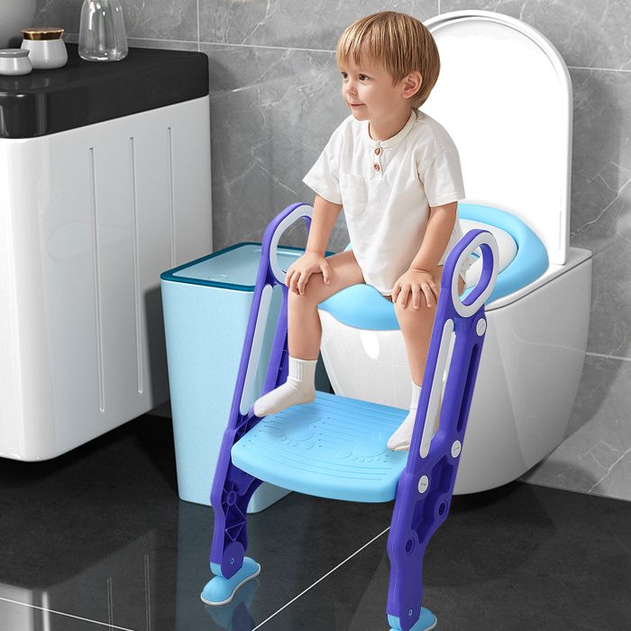 Toilettensitzverkleinerer Für Kinder Mit Stufe – 2 Höhen – Pp Und Tpr – Rutschfest – Faltbar – Für Kinder Ab 3 Jahren