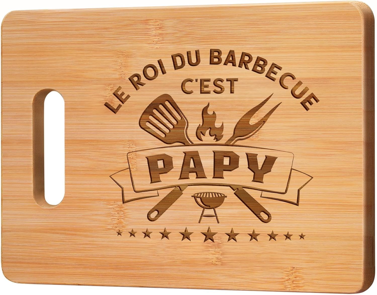 Schneidebrett Aus Bambus – 1 Weihnachtsgeschenk Für Opa – Gravur „könig Des Grillens“ – Natürlich Und Langlebig – Zum Vatertag
