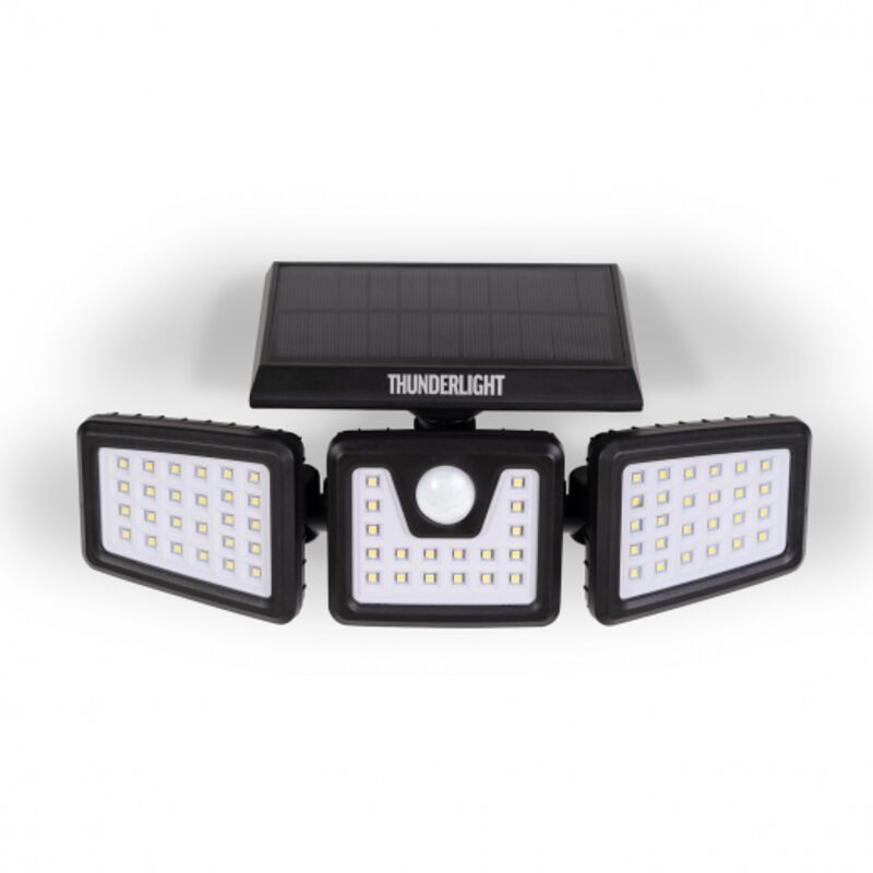 Solar-flutlicht Mit 3 Köpfen Und 70 Leds Mit Bewegungsmelder