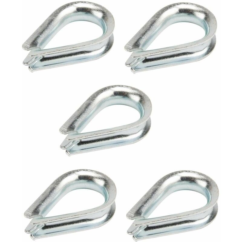 5x 6 Mm Verzinkte Stahlkauschen Für Stahlseile, Metallklemmen, Halterungen, Schlaufenbefestigungen