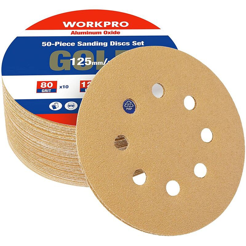 50-teiliges Set Schleifscheiben, Körnung 80, 120, 240, 3-mal Härter, 125 Mm Hochwertige Schleifscheiben Mit 8 Löchern Zum Polieren, Entrosten Und Für