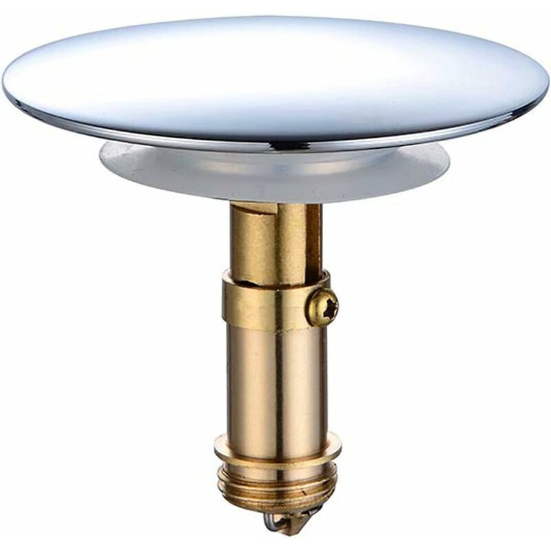 Linghhang – Bonde Évier Clic-clac 66 Mm – Bouchon En Laiton Massif Plaqué Chrome – Système À Ressort Pour Vidage Rapide – Pour Lavabo Et Baignoire