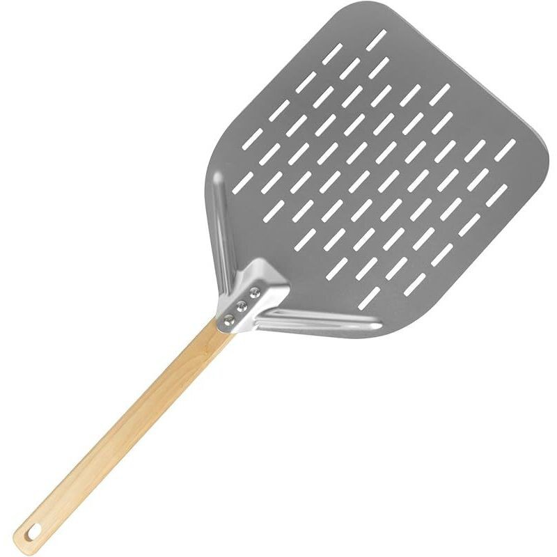 Pelle À Pizza Perforée Professionnelle - 40x30 Cm - Pelle À Pizzaiolo En Acier Inoxydable Avec Poignée Amovible - Pour Four À Pizza, Bbq Et Pain -