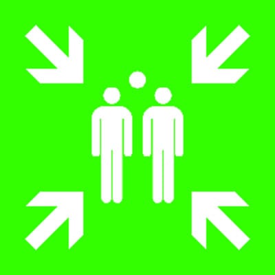 SafetyMarking Fluchtwegschild Alu B600xH600 mm Sammelstelle langnachleuchtend