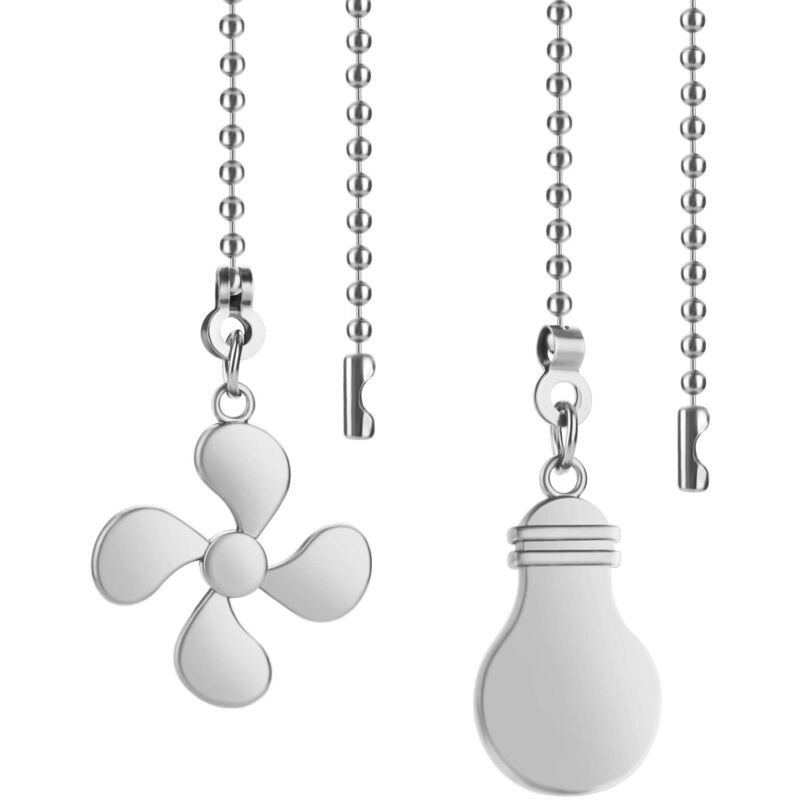 2 Chaînes De Traction Pour Ventilateur De Plafond (argent) - 2 Chaînes De Traction Pour Ventilateur De Plafond (argent)