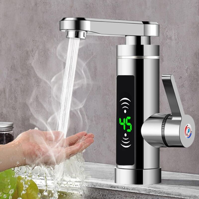 Chauffe-eau Instantané Robinet Électrique 220 V Avec Chauffe-eau Robinet Électrique En Acier Inoxydable Robinet Chauffant Instantanée Affichage De La