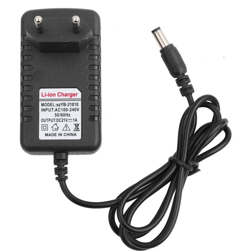Sjlerst – Adaptateur De Chargeur Lithium 21v/1a – Noyau Cuivre Épais – Port 5,5 X 2,5 Mm – Prise Ue Pour Charge Rapide Et Sécurisée