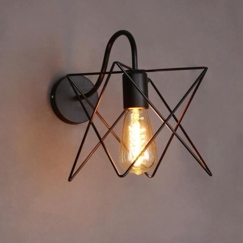 Rétro Applique Murale Industrielle Luminaire En Cage Cube Eclairage Suspension