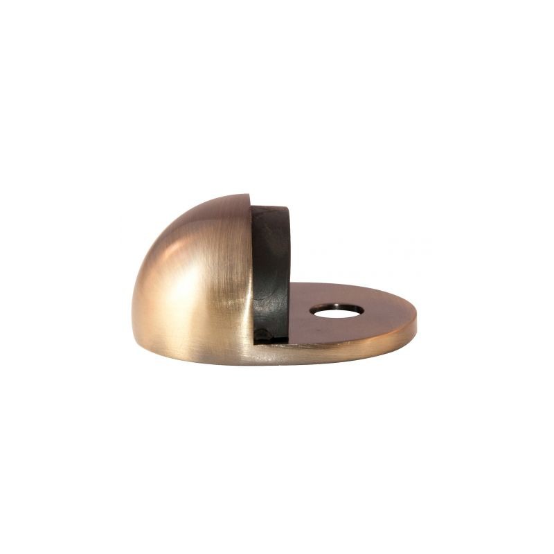 – Butée De Porte 1/2 Lune – Zamak Doré Patiné – Fixation Au Sol – Diamètre 46 Mm, Hauteur 22 Mm – Vis Et Cheville Inclus
