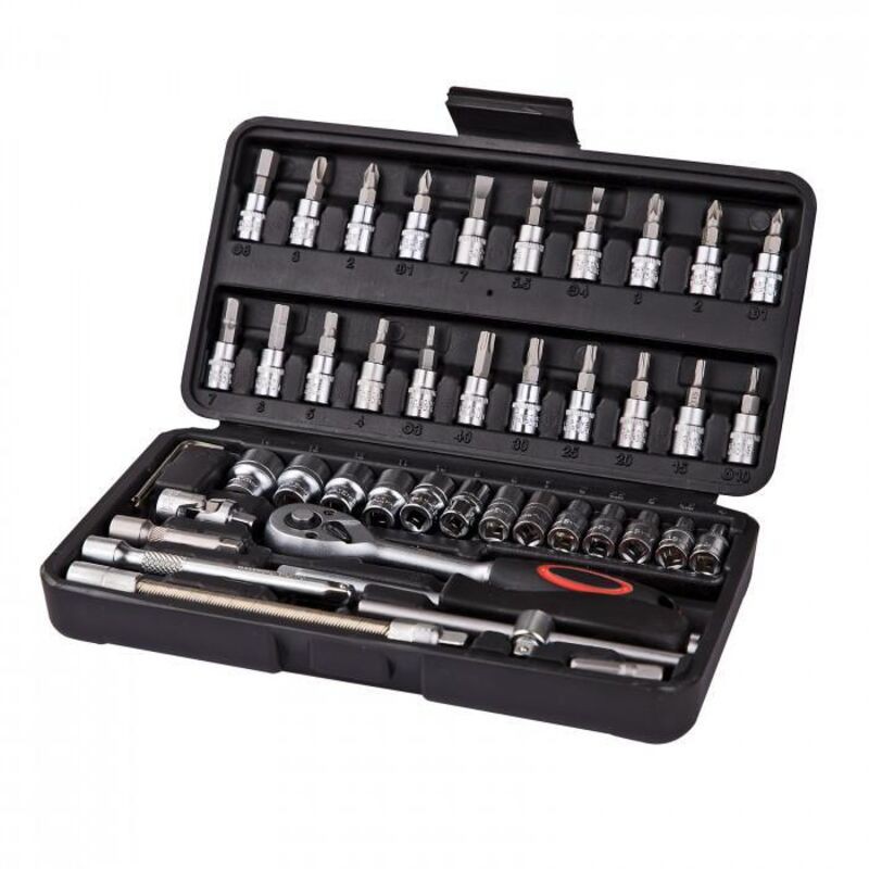 Douilles 1/4' Avec Cliquets - Chrome Vanadium - 45 Pièces En Coffret - Douilles 1/4' Avec Cliquets - Chrome Vanadium - 45 Pièces En Coffret