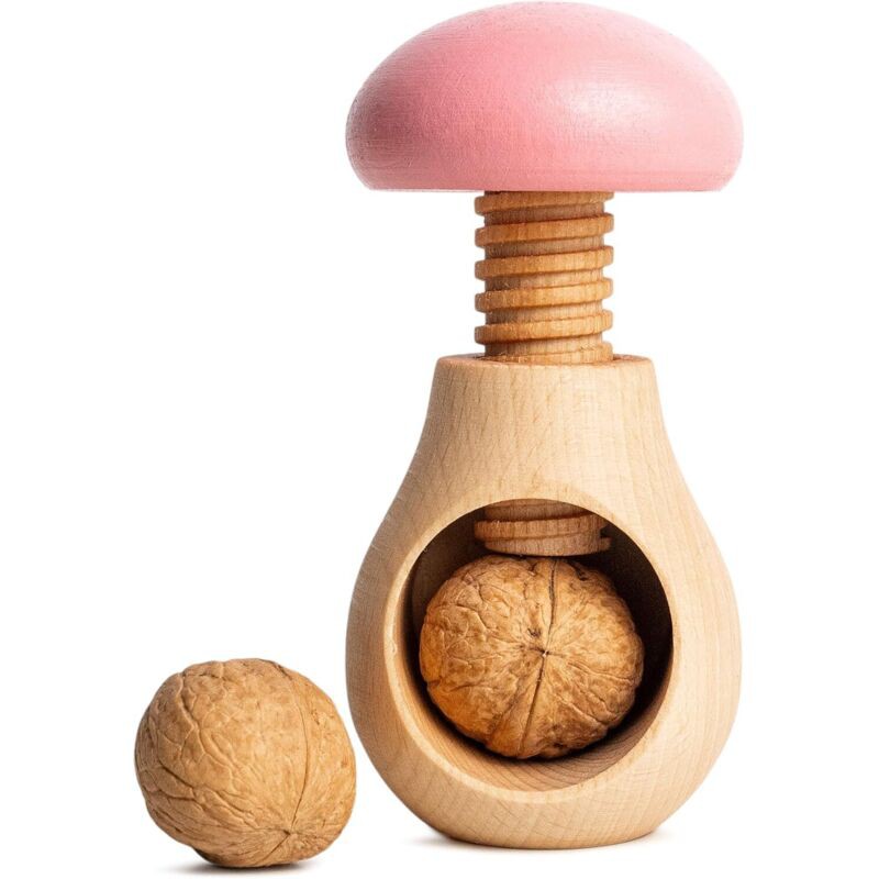 Casse-noix En Bois En Forme De Champignon - Rose - Casse-noix En Bois En Forme De Champignon - Rose