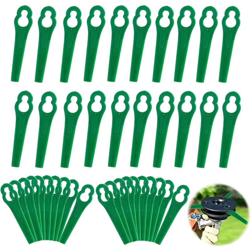 Lot De 100 Lames En Plastique Abs Pour Coupe-bordure – Dimensions 10×5mm – Résistantes Aux Intempéries – Compatible Avec Modèles Florabest –