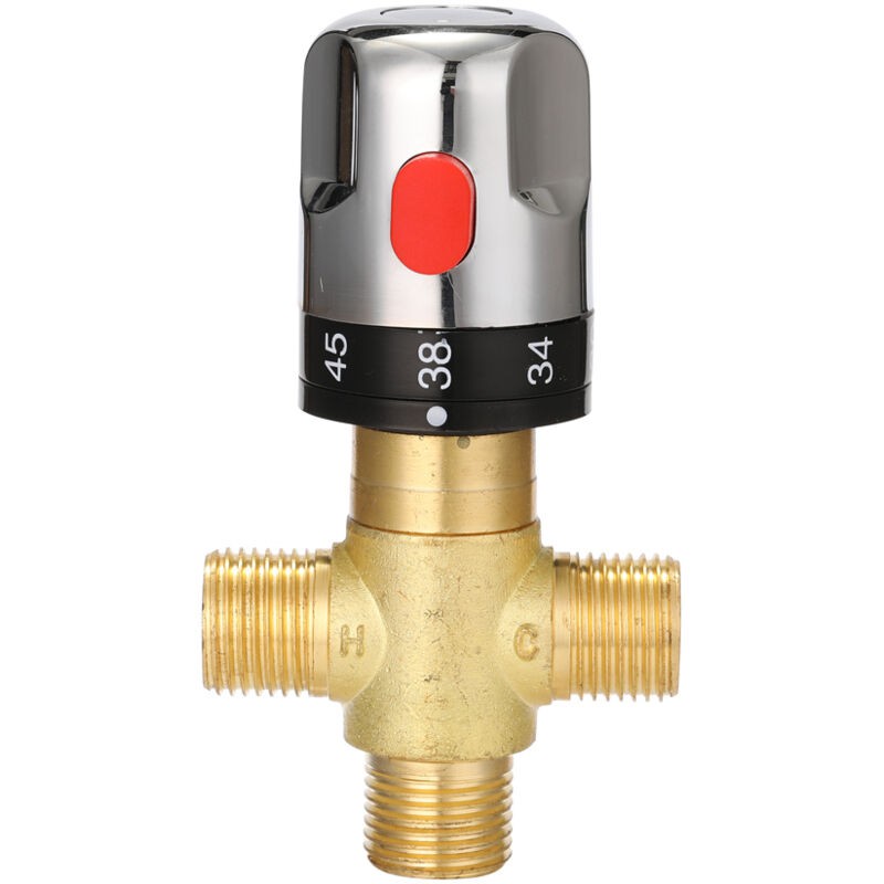 Mitigeur Thermostatique Réglable De Salle De Bain Mélangeur D'Eau En Laiton Vanne De Contrôle De Température De Mélange D'Eau Chaude/froide Pour