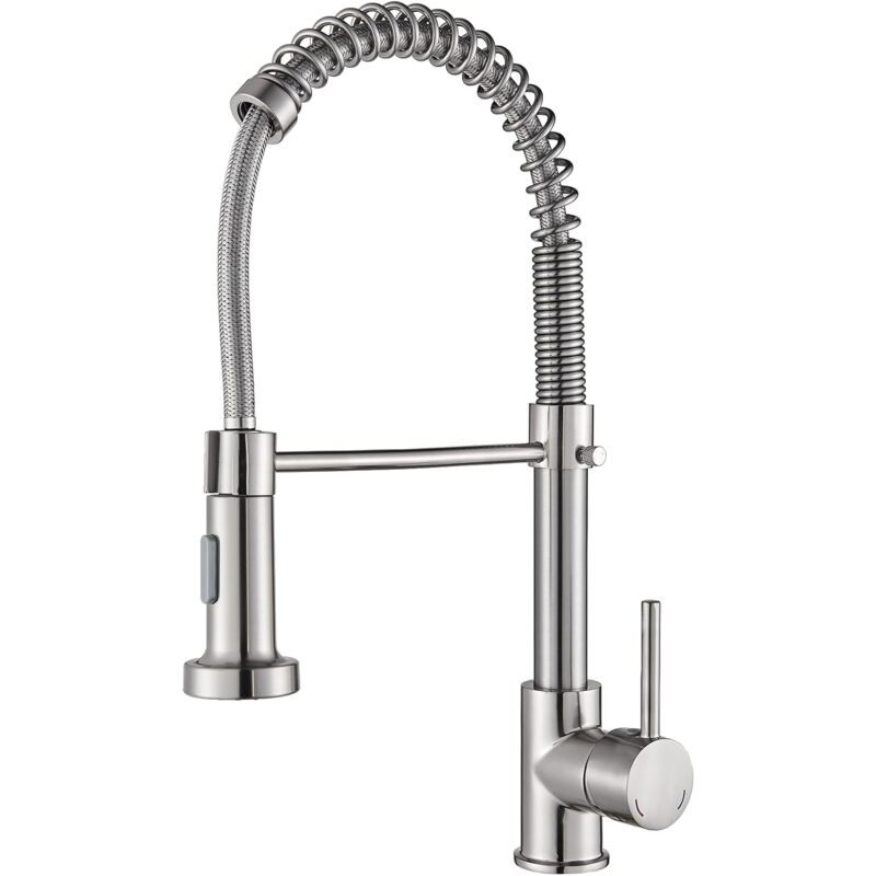 – Mitigeur De Cuisine En Acier Inoxydable – Douchette Extractible 2 Modes – Rotation 360° – Laiton Sans Plomb Pour Résistance À La Rouille