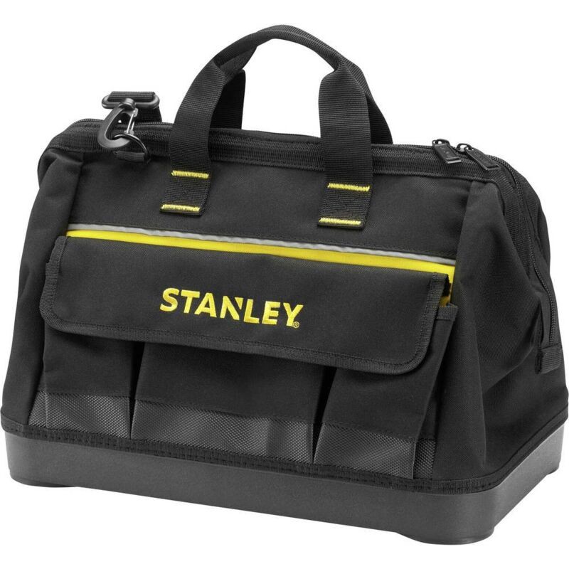 Stanley – Sac À Outils 40 Cm – Tissu 600d – Base Plastique Renforcée – Compartiments Multiples – Bandoulière Réglable – 20 Litres
