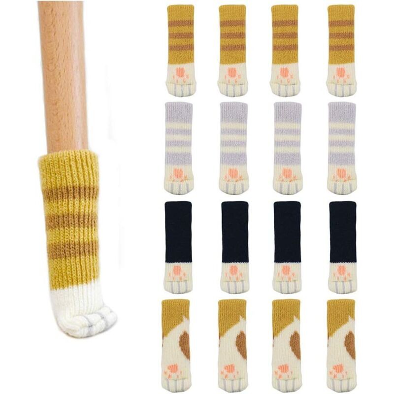 Lot De 16 Chaussettes De Chaise Créatives Avec Motif Pattes De Chat Mignon Pour Pieds De Table Et Pieds De Chaises