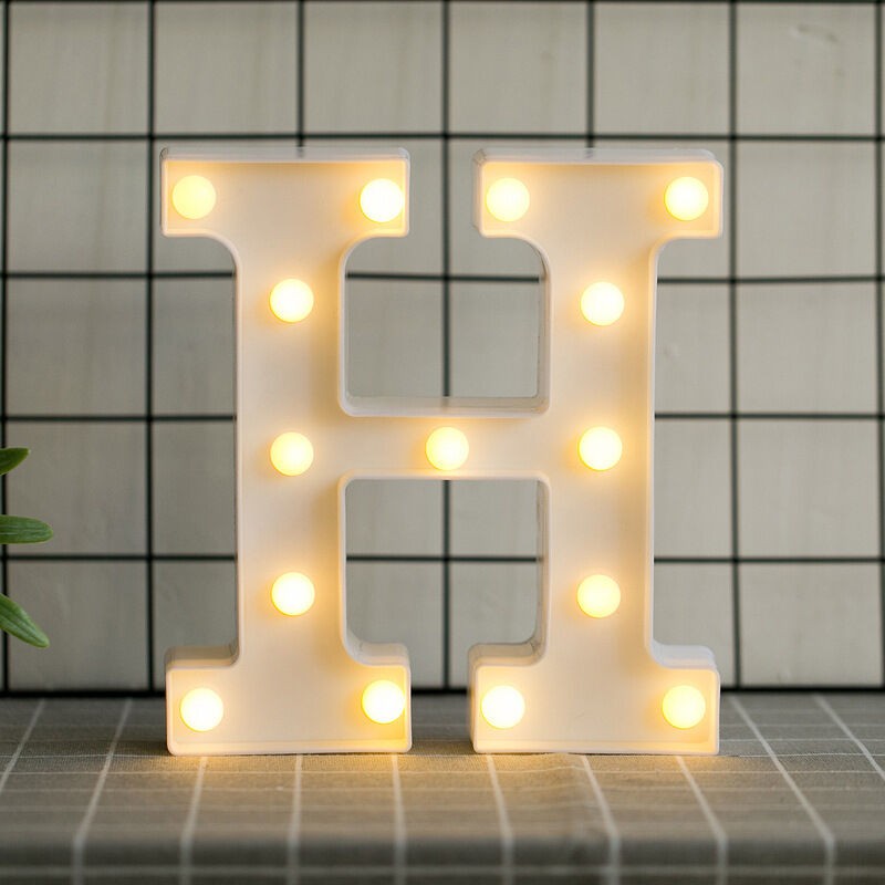 Lettres De L’alphabet À Led Avec Lumière Blanche Chaude Pour Décoration D’intérieur, Fête, Bar, Mariage Ou Festival（h）,