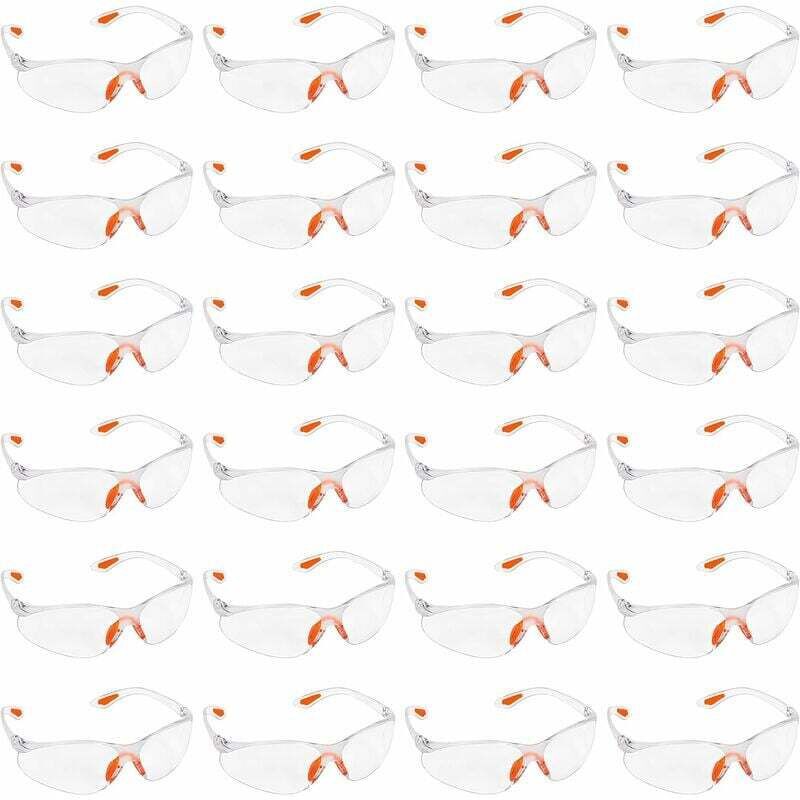 Gabrielle Lot De 24 Lunettes De Sécurité Transparentes - Lunettes De Protection Avec Verres En Plastique, Pont-de-nez Et Embouts De Branches En