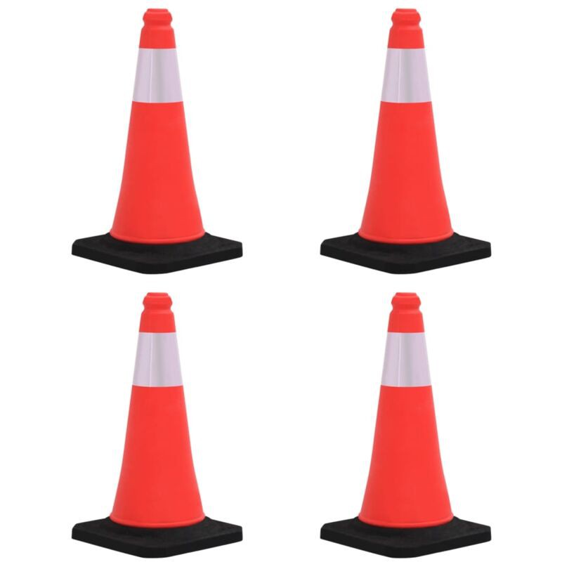 Cônes De Signalisation Réfléchissants À Base Lourde 4 Pcs 50 Cm Vidaxl - Cônes De Signalisation Réfléchissants À Base Lourde 4 Pcs 50 Cm Vidaxl