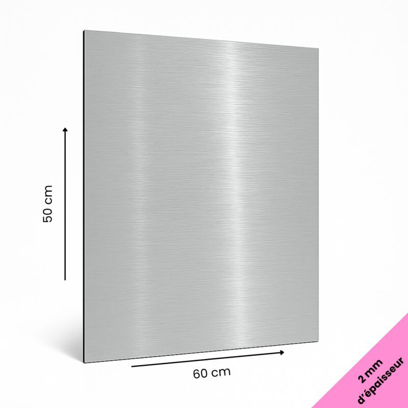 Signaletique.biz France – Panneau Aluminium Composite Brossé 500x600 Mm – Épaisseur 2 Mm – Imputrescible Et Inoxydable – Pour Crédences Et Fonds De