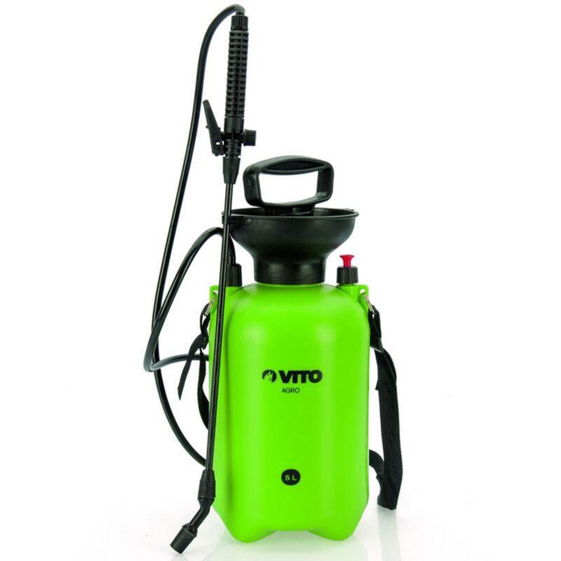 Pulvérisateur 5l Lance 60cm Poignée Tuyau 1.20m Pression Manuelle Spray Et Jet