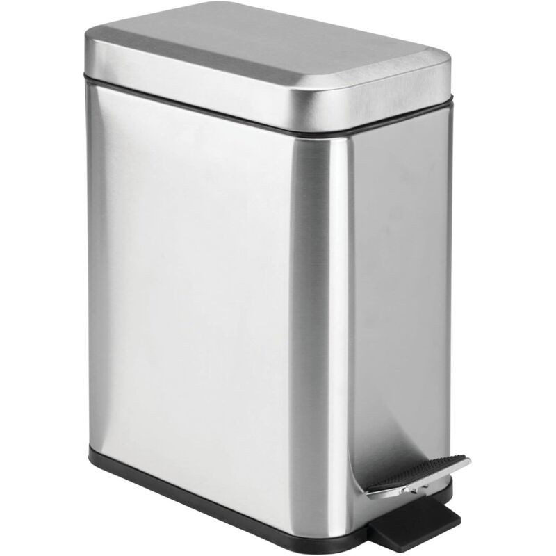 Poubelle Rectangulaire En Métal Avec Couvercle, Poubelle Compacte Avec Doublure Amovible Et Poignée Pour Salle De Bain, Cuisine, Salle D'Artisanat –